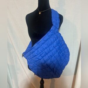 Quilted Crossbody Shoulder Bag in Cobalt Blue